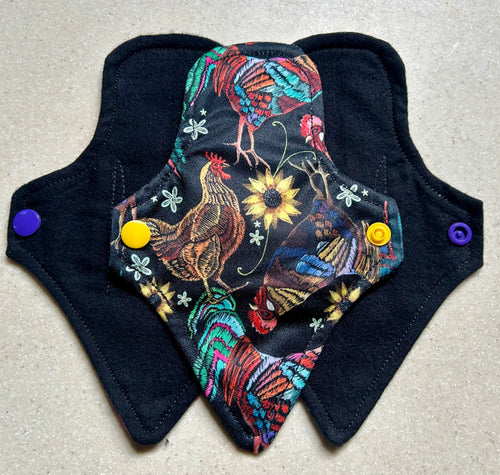 Ready To Ship 7” Thong Cloth Pad Black/Chicken