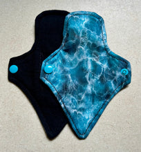 Load image into Gallery viewer, Ready To Ship Organic Top Cloth Pad Black/Water