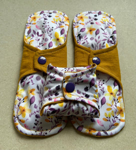 Cloth pads • Ready to ship • 8” moderate • organic flannel top • reusable menstrual pad • organic fleece absorbent core • priced per pad