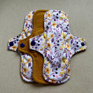 Cloth pads • Ready to ship • 8” moderate • organic flannel top • reusable menstrual pad • organic fleece absorbent core • priced per pad