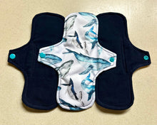 Load image into Gallery viewer, organic flannel top menstrual pads organic fleece absorbent core reusable cloth pads liners moderate heavy flow priced per pad