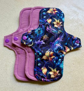 Cloth pads • 9” moderate • Ready to ship • organic flannel top • menstrual pad • organic core • reusable sanitary napkins • priced per pad