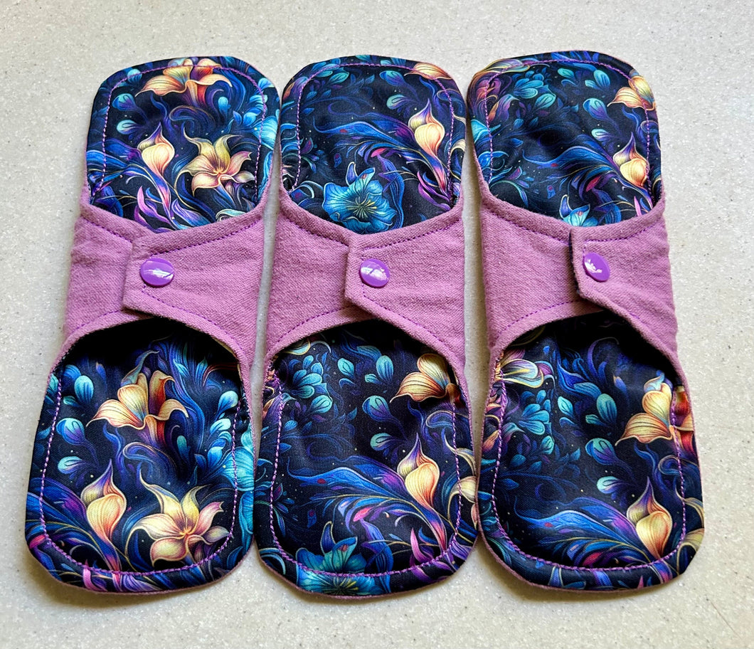 Cloth pads • 9” moderate • Ready to ship • organic flannel top • menstrual pad • organic core • reusable sanitary napkins • priced per pad