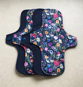 Cloth pads • 9” moderate • Ready to ship • organic flannel top • menstrual pad • organic core • reusable sanitary napkins • priced per pad