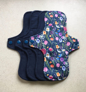 Cloth pads • 9” moderate • Ready to ship • organic flannel top • menstrual pad • organic core • reusable sanitary napkins • priced per pad