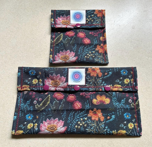 Wet bag with snap 5 1/2 x 5, 5 1/2 x 8, or 5 1/2 x 10 inches