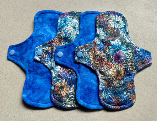 Ready to ship cloth menstrual pad organic fleece absorbent core washable and reusable sanitary napkin cloth pads priced per pad