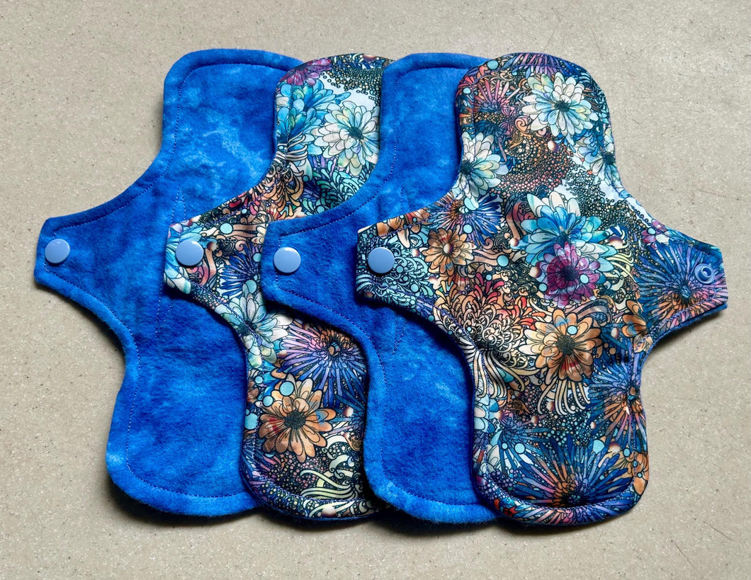 Ready to ship cloth menstrual pad organic fleece absorbent core washable and reusable sanitary napkin cloth pads priced per pad