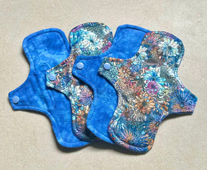 Cloth pads • cloth menstrual pads • organic bamboo and cotton core • reusable sanitary napkins • liners • moderate • heavy • priced per pad
