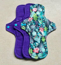 Load image into Gallery viewer, Cloth pads • cloth menstrual pads • organic bamboo and cotton core • reusable sanitary napkins • liners • moderate • heavy • priced per pad
