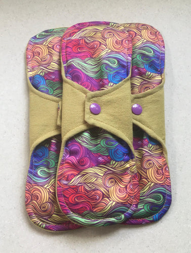 Cloth pads • Ready to ship • 11” • organic flannel top menstrual pads • organic fleece absorbent core • reusable • priced per pad