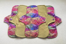 Load image into Gallery viewer, Cloth pads • Ready to ship • 11” • organic flannel top menstrual pads • organic fleece absorbent core • reusable • priced per pad