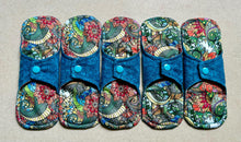Load image into Gallery viewer, Cloth menstrual pads organic bamboo and cotton absorbent core reusable cloth pads sanitary napkins liners moderate overnight priced per pad