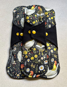 organic flannel top menstrual pads • organic fleece absorbent core • reusable cloth pads • liners • moderate • heavy flow • priced per pad