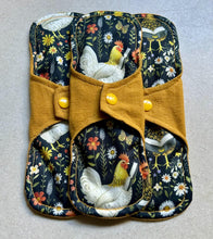 Load image into Gallery viewer, Cloth pads • organic flannel top menstrual pads • organic core • reusable cloth pads • liners • moderate • heavy overnight • priced per pad