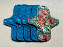 Load image into Gallery viewer, Ready to ship 8” moderate cloth menstrual pad organic fleece absorbent core washable and reusable sanitary napkin cloth pads priced per pad
