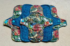 Ready to ship 8” moderate cloth menstrual pad organic fleece absorbent core washable and reusable sanitary napkin cloth pads priced per pad