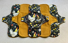 Load image into Gallery viewer, Ready to ship cloth pads 9” moderate organic flannel top menstrual pad organic fleece absorbent core reusable cloth pads priced per pad