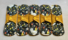 Load image into Gallery viewer, Ready to ship cloth pads 9” moderate organic flannel top menstrual pad organic fleece absorbent core reusable cloth pads priced per pad