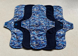 organic flannel top menstrual pads organic fleece absorbent core reusable cloth pads liners moderate heavy flow priced per pad