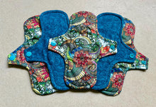 Load image into Gallery viewer, Cloth menstrual pads organic bamboo and cotton absorbent core reusable cloth pads sanitary napkins liners moderate overnight priced per pad