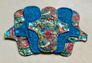 Cloth menstrual pads organic bamboo and cotton absorbent core reusable cloth pads sanitary napkins liners moderate overnight priced per pad