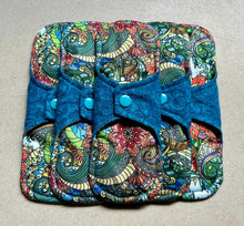 Load image into Gallery viewer, Cloth menstrual pads organic bamboo and cotton absorbent core reusable cloth pads sanitary napkins liners moderate overnight priced per pad