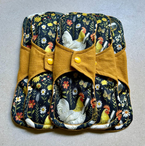 Cloth pads • organic flannel top menstrual pads • organic core • reusable cloth pads • liners • moderate • heavy overnight • priced per pad