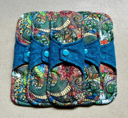 Ready to ship 8” moderate cloth menstrual pad organic fleece absorbent core washable and reusable sanitary napkin cloth pads priced per pad