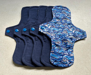 Ready to ship cloth pads 10” moderate organic flannel top menstrual pad organic fleece absorbent core reusable cloth pads priced per pad