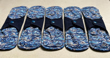 Load image into Gallery viewer, Ready to ship cloth pads 10” moderate organic flannel top menstrual pad organic fleece absorbent core reusable cloth pads priced per pad