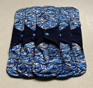 Ready to ship cloth pads 10” moderate organic flannel top menstrual pad organic fleece absorbent core reusable cloth pads priced per pad