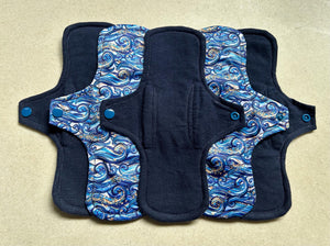 Ready to ship cloth pads 10” moderate organic flannel top menstrual pad organic fleece absorbent core reusable cloth pads priced per pad