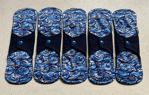 Ready to ship cloth pads 10” moderate organic flannel top menstrual pad organic fleece absorbent core reusable cloth pads priced per pad
