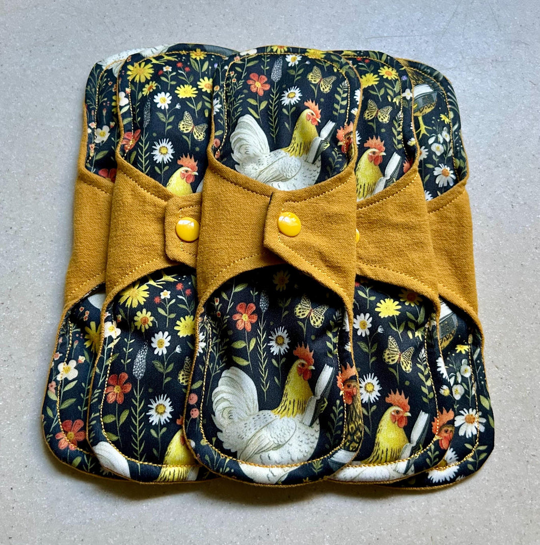 Ready to ship cloth pads 9” moderate organic flannel top menstrual pad organic fleece absorbent core reusable cloth pads priced per pad