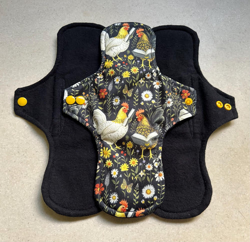 Ready to ship 11” heavy overnight cloth pads organic flannel top menstrual pad organic fleece absorbent core priced per pad