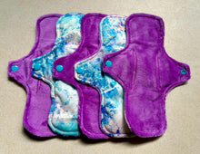 Load image into Gallery viewer, Ready to ship pads • minky top cloth pad • organic fleece absorbent core • reusable cloth menstrual pad • priced per pad