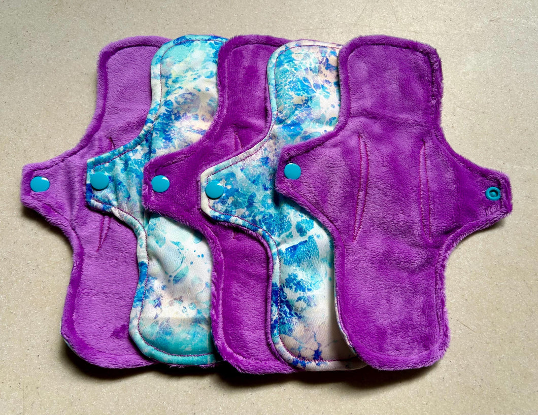 Ready to ship pads • minky top cloth pad • organic fleece absorbent core • reusable cloth menstrual pad • priced per pad