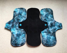 Load image into Gallery viewer, Ready to ship cloth menstrual pad organic fleece absorbent core washable and reusable sanitary napkin cloth pads priced per pad