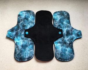 Ready to ship cloth menstrual pad organic fleece absorbent core washable and reusable sanitary napkin cloth pads priced per pad