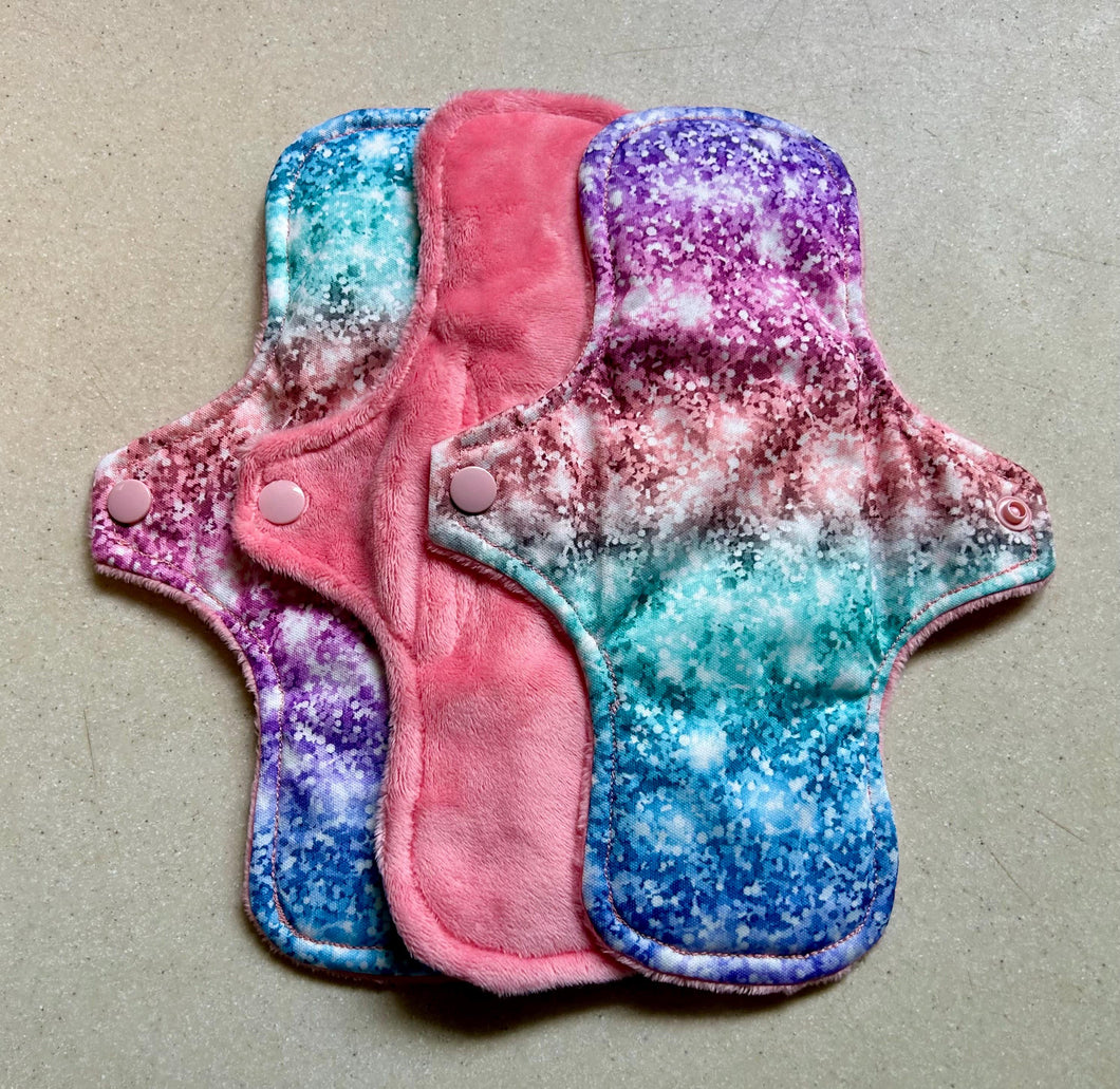 Ready to ship pads • 10” heavy • minky top cloth pad • organic fleece absorbent core • reusable cloth menstrual pad • priced per pad