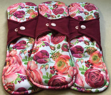 Load image into Gallery viewer, Ready to ship 16” heavy overnight cloth menstrual pad organic fleece core washable and reusable sanitary napkin cloth pads priced per pad