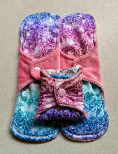 Load image into Gallery viewer, Ready to ship pads • 10” heavy • minky top cloth pad • organic fleece absorbent core • reusable cloth menstrual pad • priced per pad