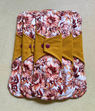 Load image into Gallery viewer, Ready to ship 11” heavy overnight cloth pad organic flannel top menstrual pad organic fleece absorbent core priced per pad