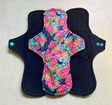 Load image into Gallery viewer, organic flannel top menstrual pads organic fleece absorbent core reusable cloth pads liners moderate heavy flow priced per pad