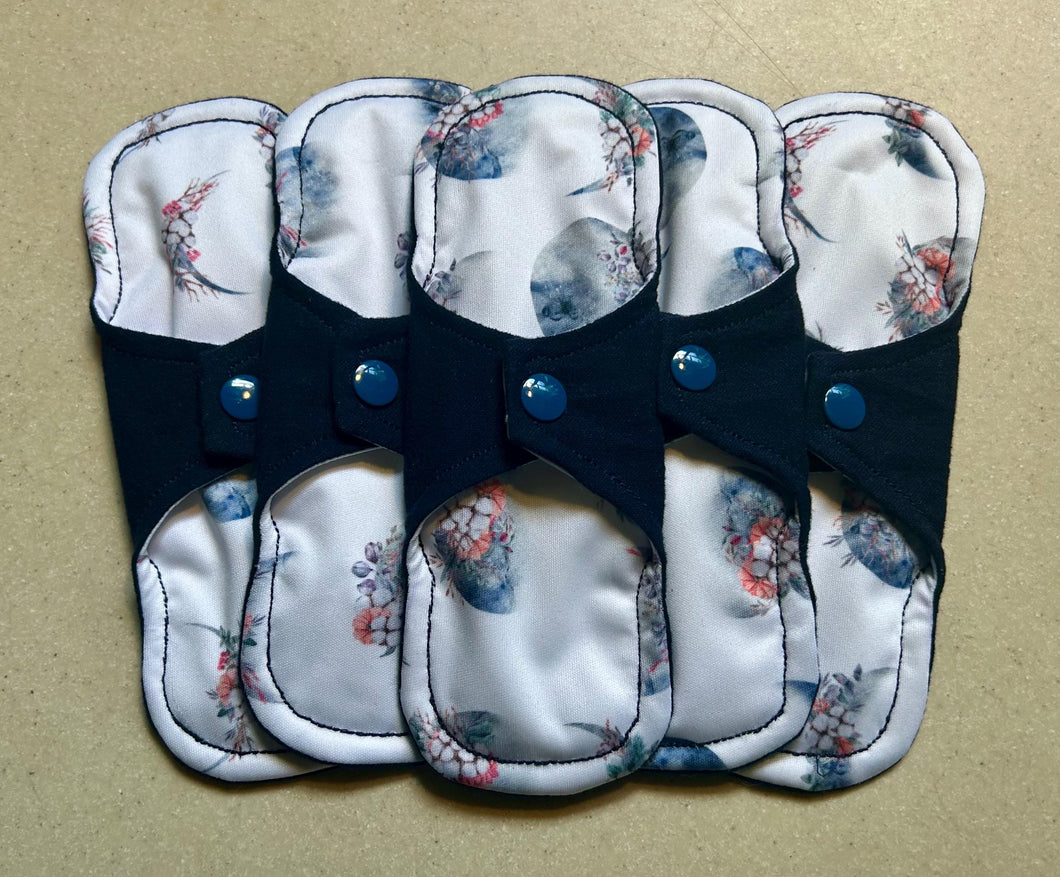 organic flannel top menstrual pads organic fleece absorbent core reusable cloth pads liners moderate heavy flow priced per pad