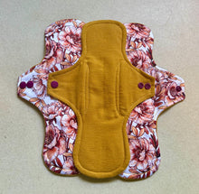 Load image into Gallery viewer, organic flannel top menstrual pads organic fleece absorbent core reusable cloth pads liners moderate heavy flow priced per pad