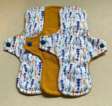 Load image into Gallery viewer, Ready to ship 10” moderate 12” heavy overnight cloth pad organic flannel top menstrual pad organic fleece absorbent core priced per pad