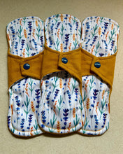 Load image into Gallery viewer, Ready to ship 10” moderate 12” heavy overnight cloth pad organic flannel top menstrual pad organic fleece absorbent core priced per pad