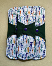 Load image into Gallery viewer, Ready to ship 8” moderate 9” heavy cloth pad organic flannel top menstrual pad organic fleece absorbent core priced per pad